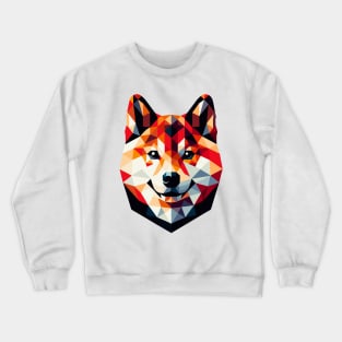 Geometric Shiba Inu: Polygonal Art Portrait Crewneck Sweatshirt